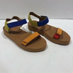 Madewell Maggie Color Block Sandals Womens Size 8.5